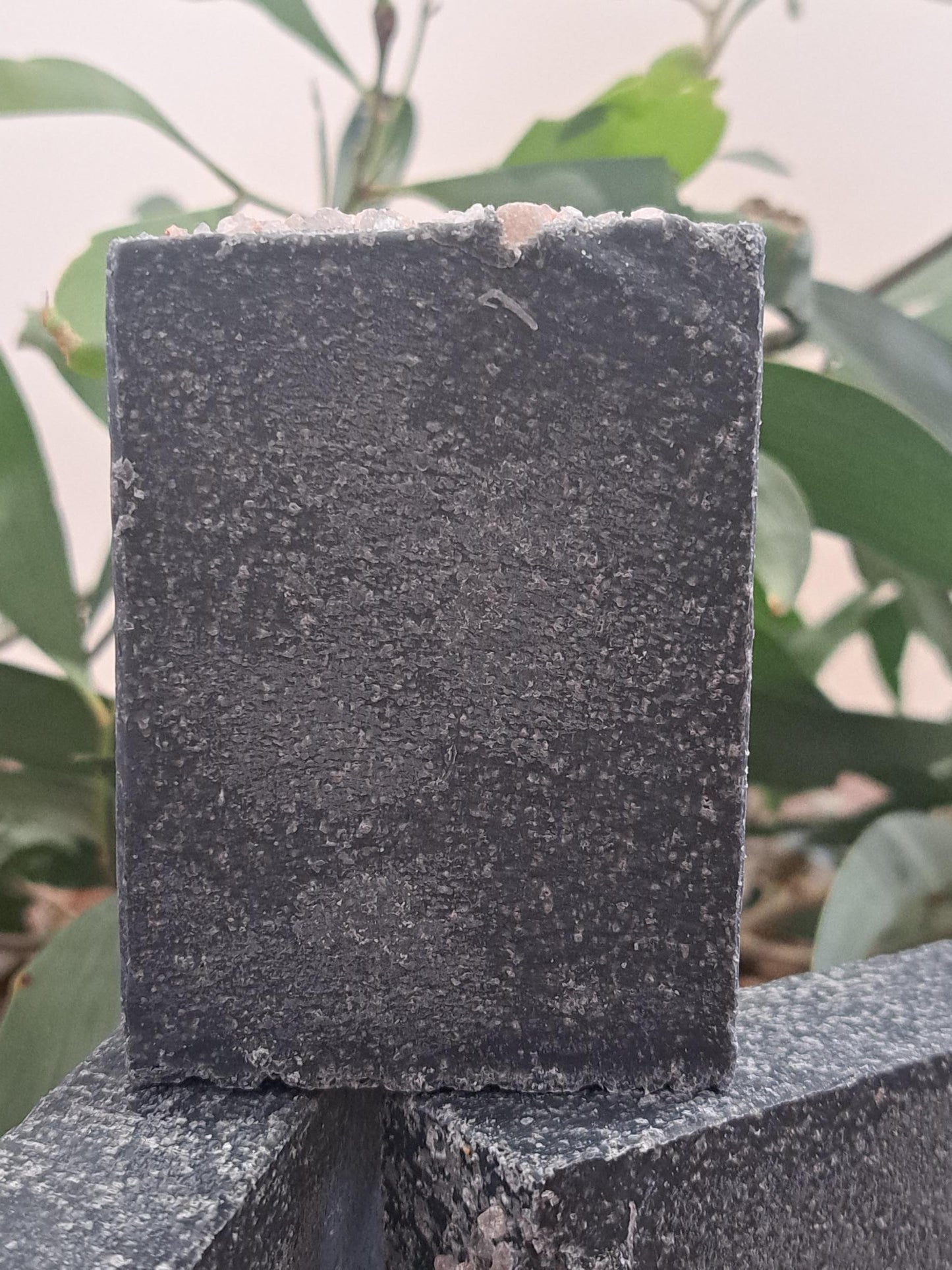 Activated charcoal salt soaps